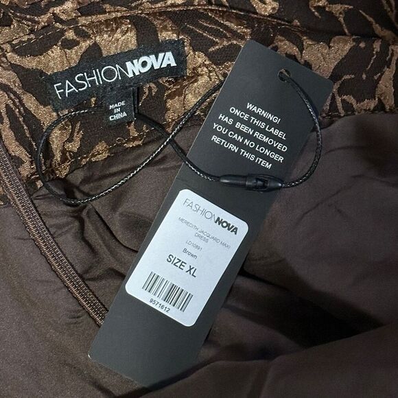 NWT Fashion Nova Meredith Jacquard Maxi Dress XL Regency Wedding Holidays - Picture 10 of 11